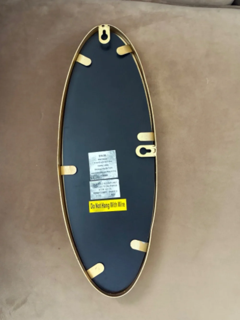 Oblong Mirror with gold tone frame